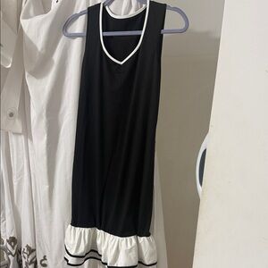 Black and White Sleeveless Dress